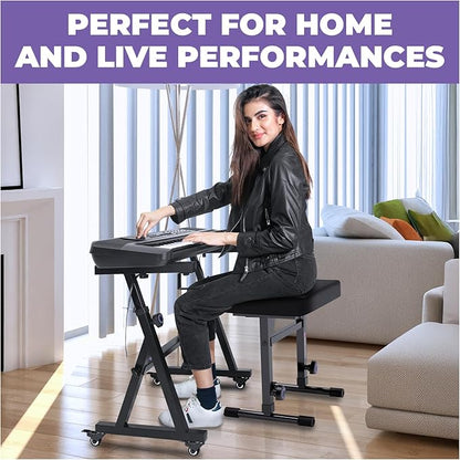 Liquid Stands Piano Keyboard Stand and Bench Set - Image 6