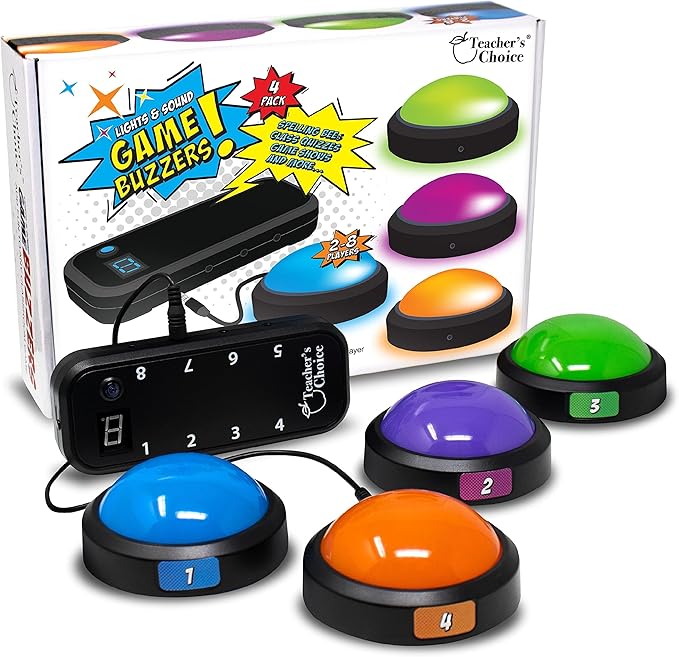 Teacher's Choice Light Up Game Buzzer System, Displays The Winning Player Loud by TeachersChoice
