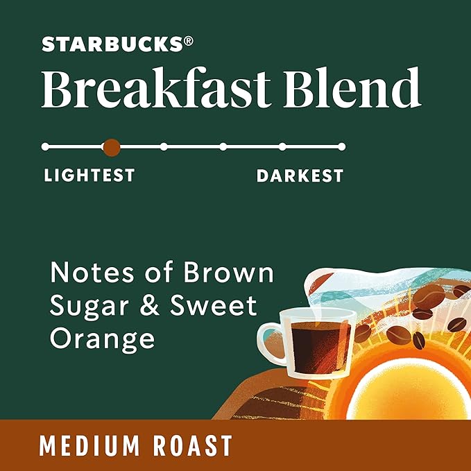 Starbucks K-Cup Coffee Pods, Medium Roast Hot or Iced Coffee, Breakfast Blend - Image 3