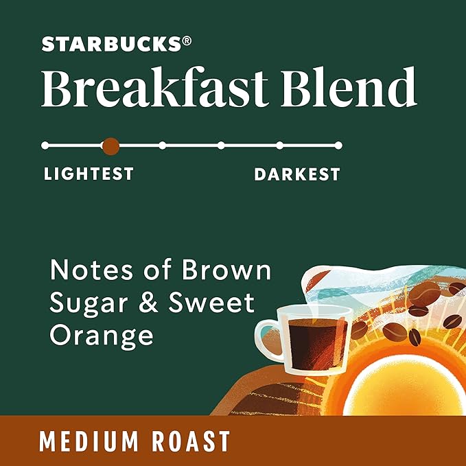 Starbucks K-Cup Coffee Pods, Medium Roast Hot or Iced Coffee, Breakfast Blend - Image 3