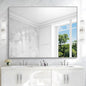 Silver Bathroom Mirror, Bathroom Rectangular Mirror Modern Wall Mirror by Welcometocofeny