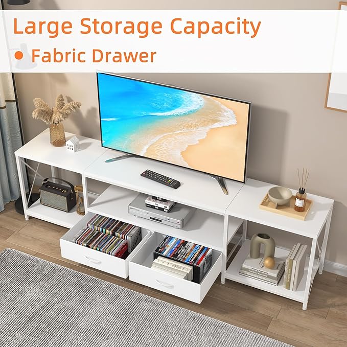 GYIIYUO TV Stand with Fabric Drawer - Image 4