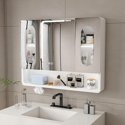White Wall Mounted Bathroom Mirror Cabinet by BENIME%C2%AESMARTLEDMIRROR