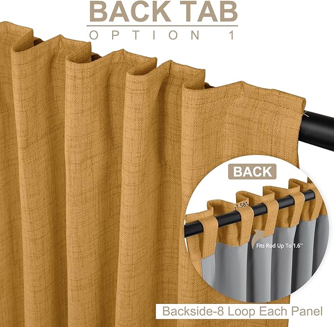 100% Blackout Shield Linen Blackout Curtains - Image 3