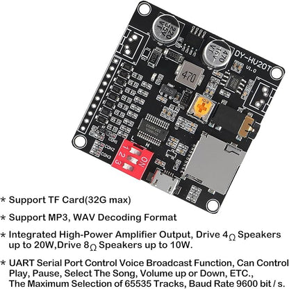 AITIAO 2PCS 20W Voice Playback Module MP3 Music Player DC 6-35V 12V/24V Sound - Image 3