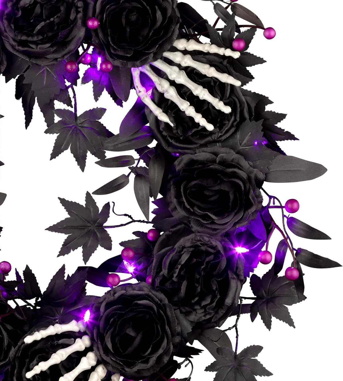 National Tree Company, 24inch Artificial Bad to The Bone Halloween Wreath, 30...