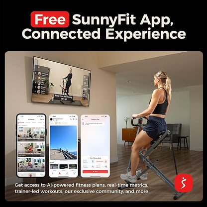 Sunny Health & Fitness Smart Row-N-Ride Glute & Leg Trainer, Foldable Squat - Image 3