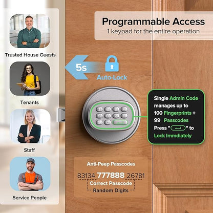 ThorBolt Keyless Entry Door Lock, Fingerprint Door Lock - Image 4