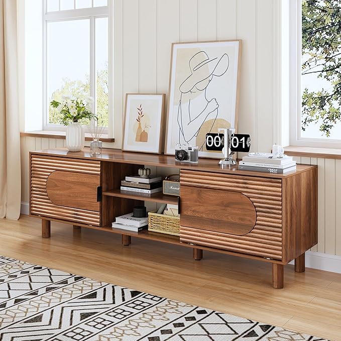 Bifins 63inch Wood TV Stand for Televisions up to 70 Inches, Mid Century Modern - Image 7