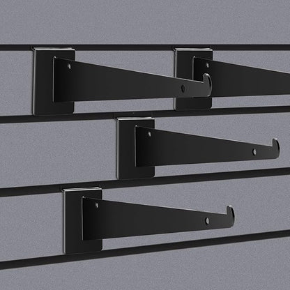APOCHON 12 Pack Slatwall Shelf Bracket 12 inch, Heavy Duty Slatwall Knife Shelf - Image 7