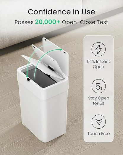 Cesun Bathroom Trash Can with Lid, 4 Gallon Motion Sensor Garbage Can Automatic - Image 5