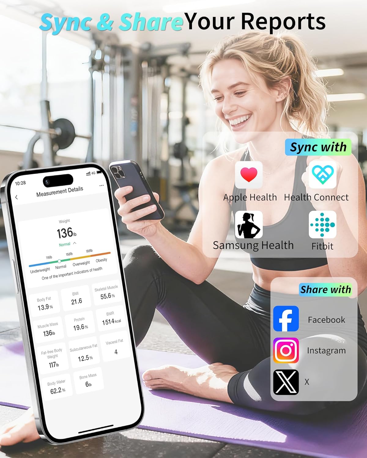 arboleaf smart scale for body weight and fat, package contents