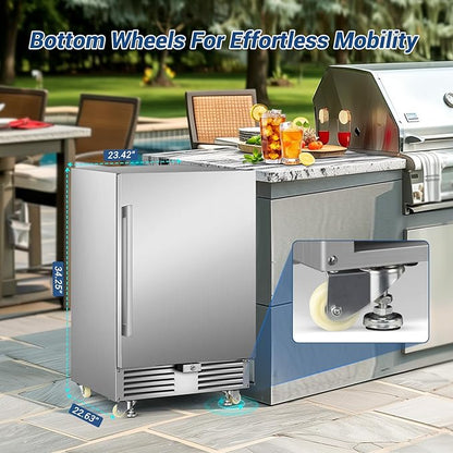 Outdoor Beverage Refrigerator 24 Inch Wide, Stainless Steel Beverage Fridge 180 - Image 4