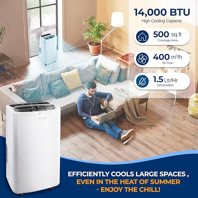 SereneLife Small Air Conditioner Portable 14, 000 BTU - Image 2