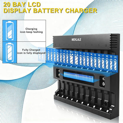 MIEKLALE 20+2 Bay AA AAA Battery Charger - Image 6