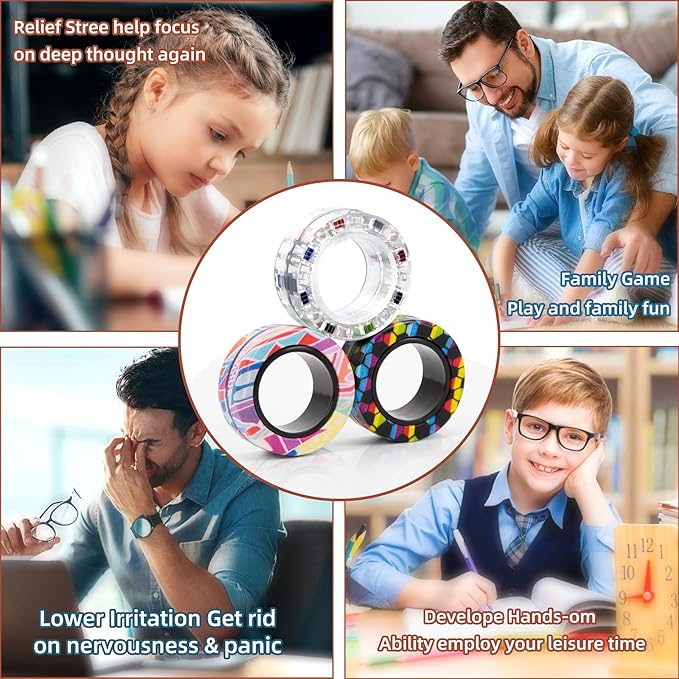 9Pcs Magnetic Rings Fidget Toys - Image 7