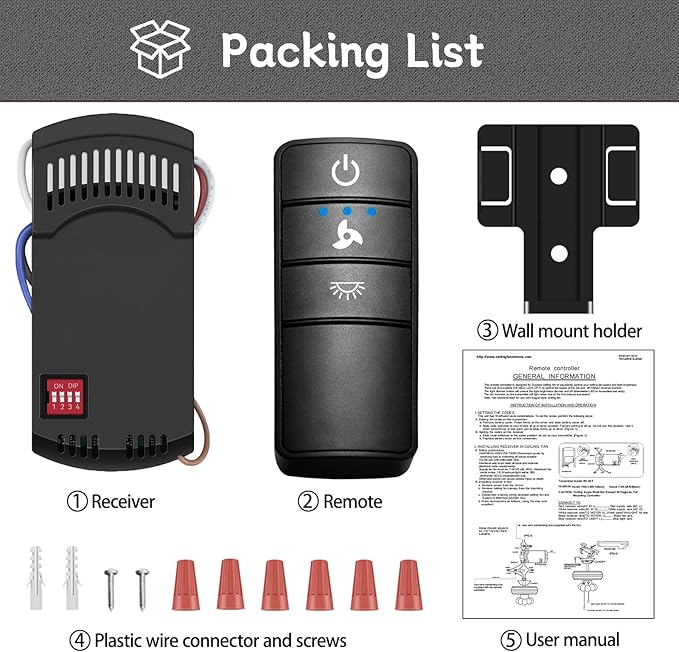Universal Ceiling Fan Remote Control Kit, Hampton Bay Fan Remote Kit Replacement - Image 7