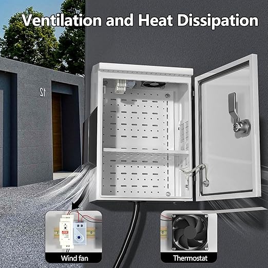 Outdoor Electrical Box with Thermostat and Fan, Cold-Rolled Steel Plate - Image 7