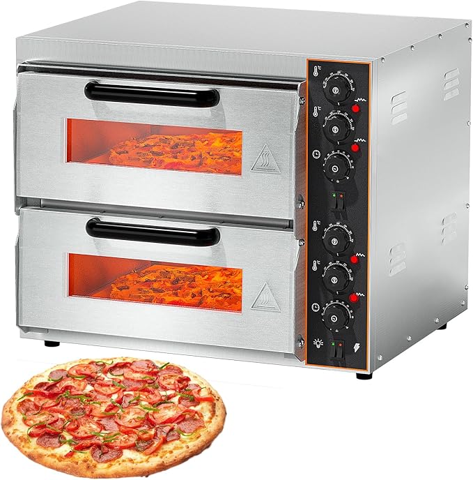 Shikha Commercial Countertop Pizza Oven 16 inch, Double-Layer Electric Pizza by Shikha