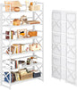 4NM Extra Wide 6 Tiers No Assembly Book Shelves, 61.8" H Folding Bookshelf by 4NM