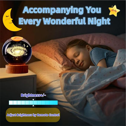 Conalisk 3D Galaxy Crystal Ball Lamp, 3.15 Inch K9 Crystal Ball Night Light - Image 3