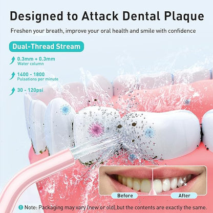 COSLUS Water Dental Flosser Teeth Pick: Portable Cordless Oral Irrigator 300ML - Image 2