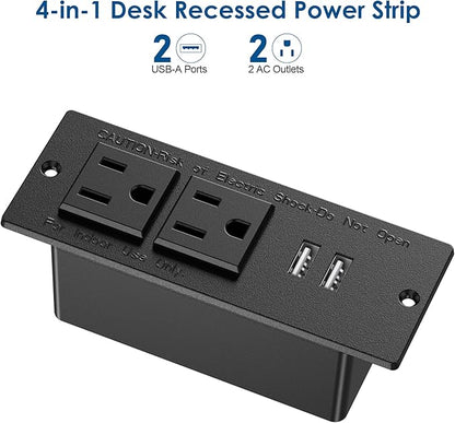 Jgstkcity Conference Recessed Power Strip Socket 9.8Ft Cord, Furniture Flush - Image 2