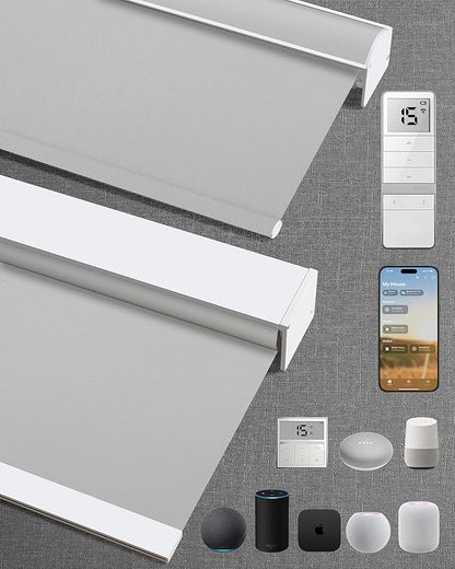 Kincmo Motorized Blinds with Remote, 100% Blackout Motorized Roller Shades Work by KincmoBlinds
