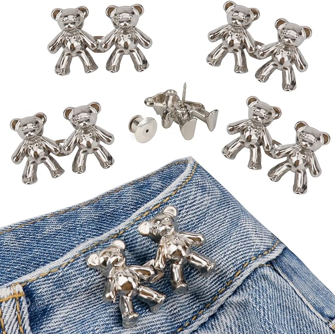 TOOVREN Cute Bear Button Pins for Loose Jeans by TOOVREN