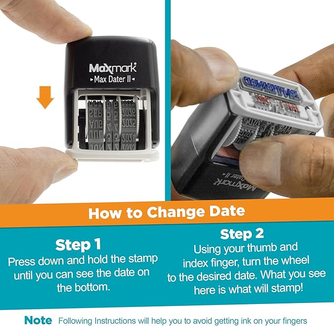 MaxMark Self-Inking Rubber Date Office Stamp - Image 6
