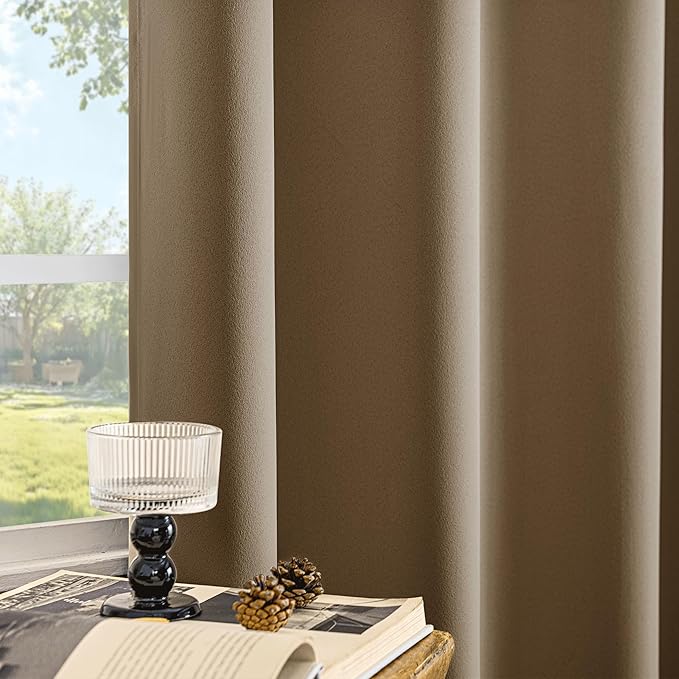 Beauoop 100% Blackout Curtains 63 Inch Long 2 Panels - Image 4
