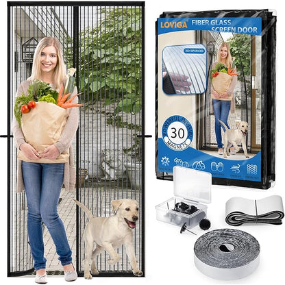 Heavy Duty Door Screen Magnetic Closure, LOVIGA Thickened Fiberglass Screen - Image 2