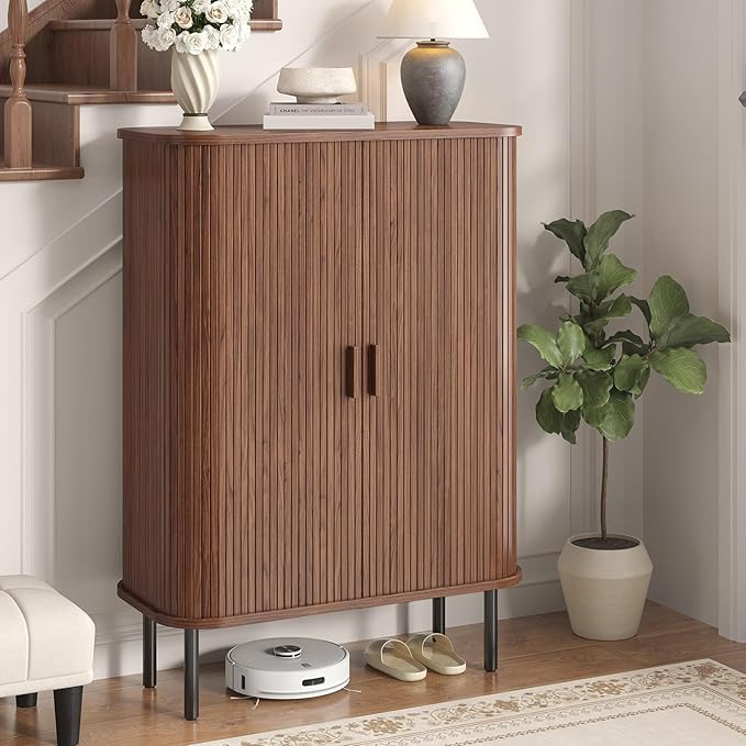 Shoe Storage Cabinet with Adjustable Shelves, 6-Tier Mid-Century Modern Shoe - Image 6