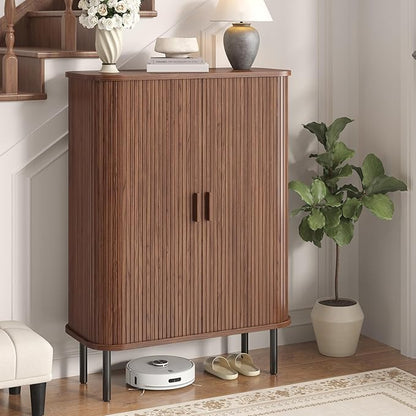 Shoe Storage Cabinet with Adjustable Shelves, 6-Tier Mid-Century Modern Shoe - Image 6
