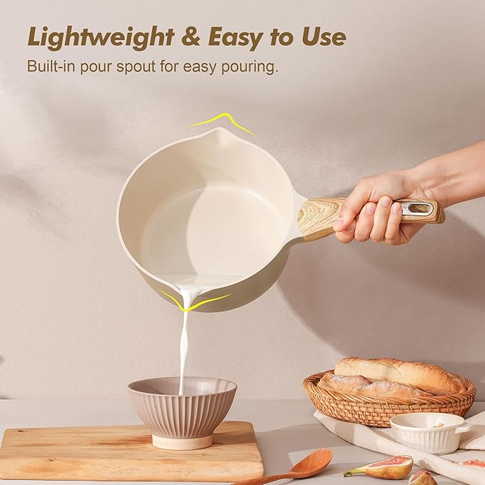 SENSARTE 1.5 & 2.5 Quart Ceramic Sauce Pan Sets - Image 7