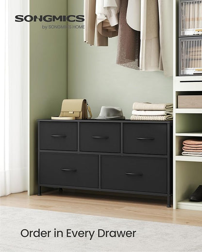 SONGMICS Dresser for Bedroom, Chest of Drawers, 5 Non-Woven Fabric Drawers - Image 3