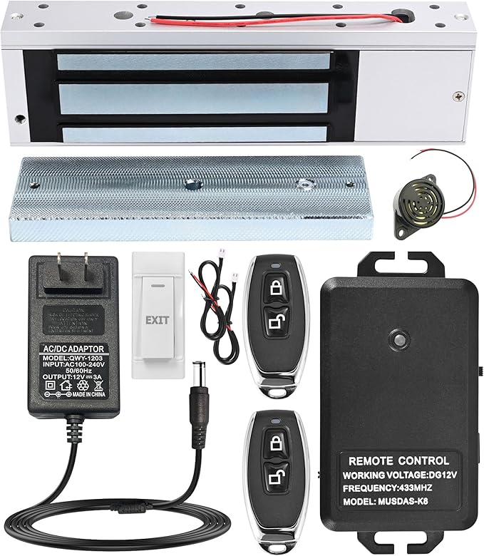 Access Control System with Remote Control – 600lbs Magnetic Door Lock Kit by Unknown