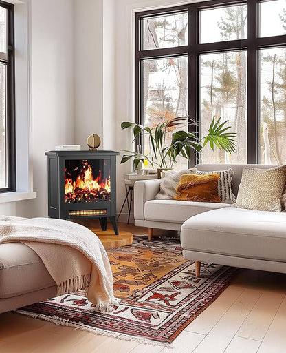Silonn Electric Fireplace Heater, Quick Heating Portable Low Noise Fireplace - Image 7