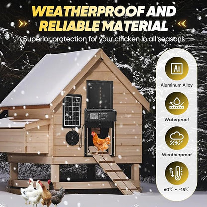 Sakerplus Automatic Chicken Coop Door Solar Powered, Automatic Chicken Door - Image 7