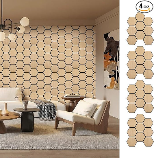 Hexagon Acoustic Wall Panels, Self-Adhesive Sound Absorbing Wall Panel by ARMURO by ARMURO
