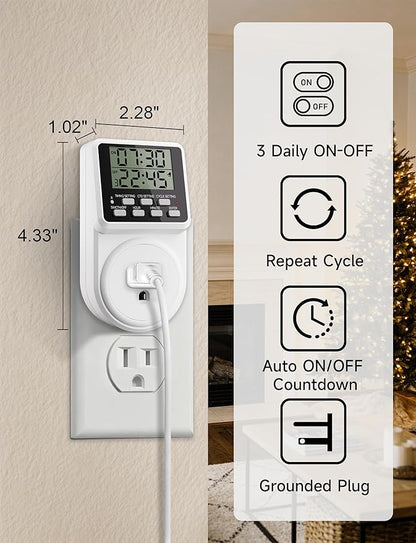Techbee Digital Infinite Repeat Cycle Intermittent Timer Plug - Image 7