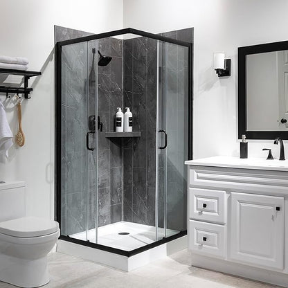 Palisade 78in x 36in x 36in Waterproof Vinyl Corner Shower Surround Kit - Image 3