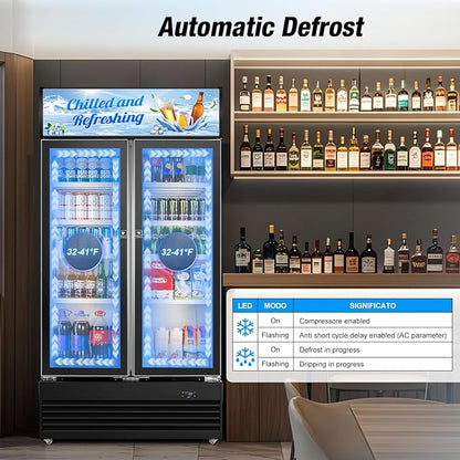 Commercial Beverage Refrigerator, 40 Inch 35 Cu.Ft. Commercial Drink Fridge - Image 6