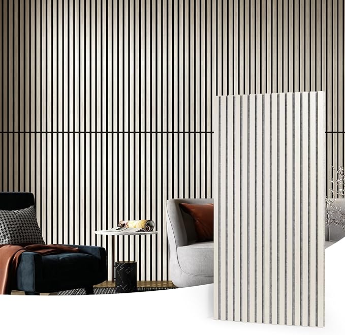 Art3d 2 Wood Slat Acoustic Panels by Art3d