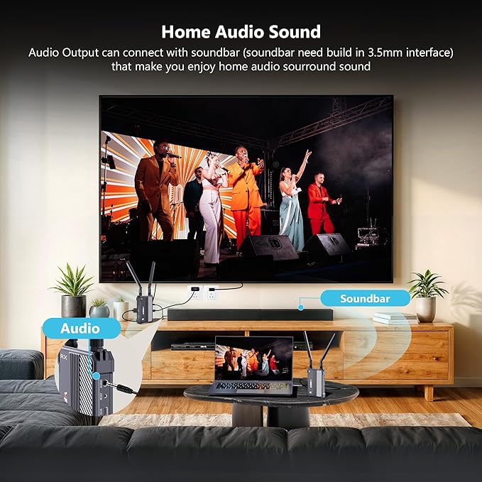 Wireless HDMI Transmitter and Receiver, 1150ft Los Range, 4K UHD Wireless Video - Image 4