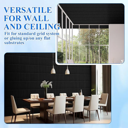 Nuanchu 60 Pcs 3D Slat Wall Panels 12 x 12 Inch PVC Fluted Textured Panel - Image 5