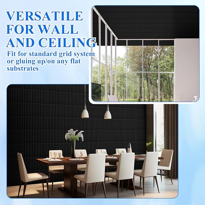 Nuanchu 32 Pcs 3D Slat Wall Panels 12 x 12 Inch PVC Fluted Textured Panel - Image 6