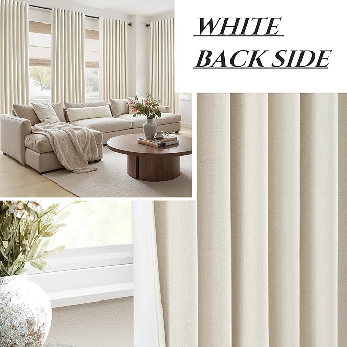 Cute Blackout Curtains 60 Inches Extra Wide Linen 84 Inch Length - Image 7