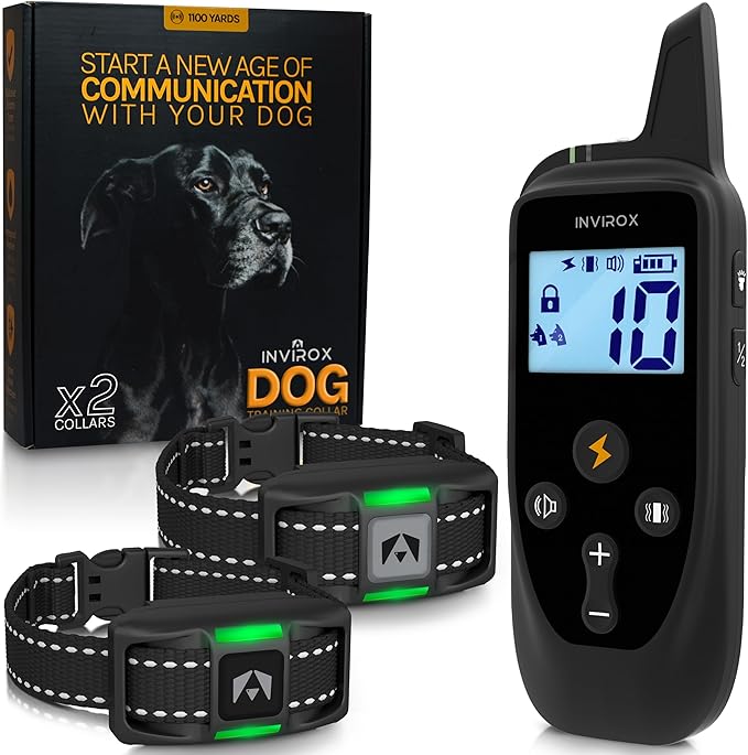 INVIROX Dog Training Collar for Large Dog X2 123 Levels Dog E Collars 1100yd by INVIROX