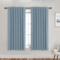 KOUFALL Bathroom Curtains Window, Calming Coastal Dusty Blue Linen Blackout by KOUFALL